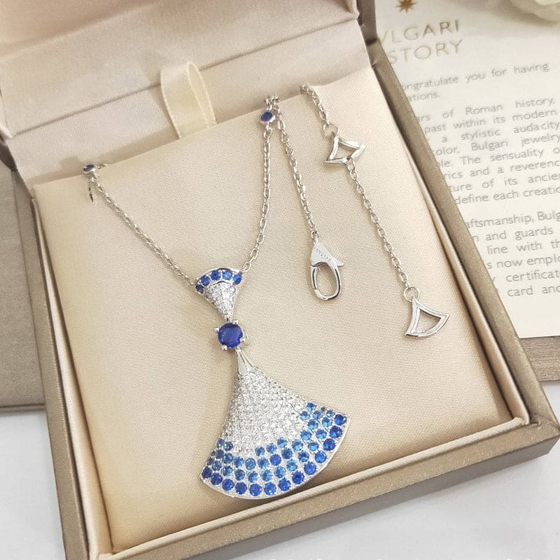 18K BVLGARI DIVAS' DREAM Blue Diamonds Necklace